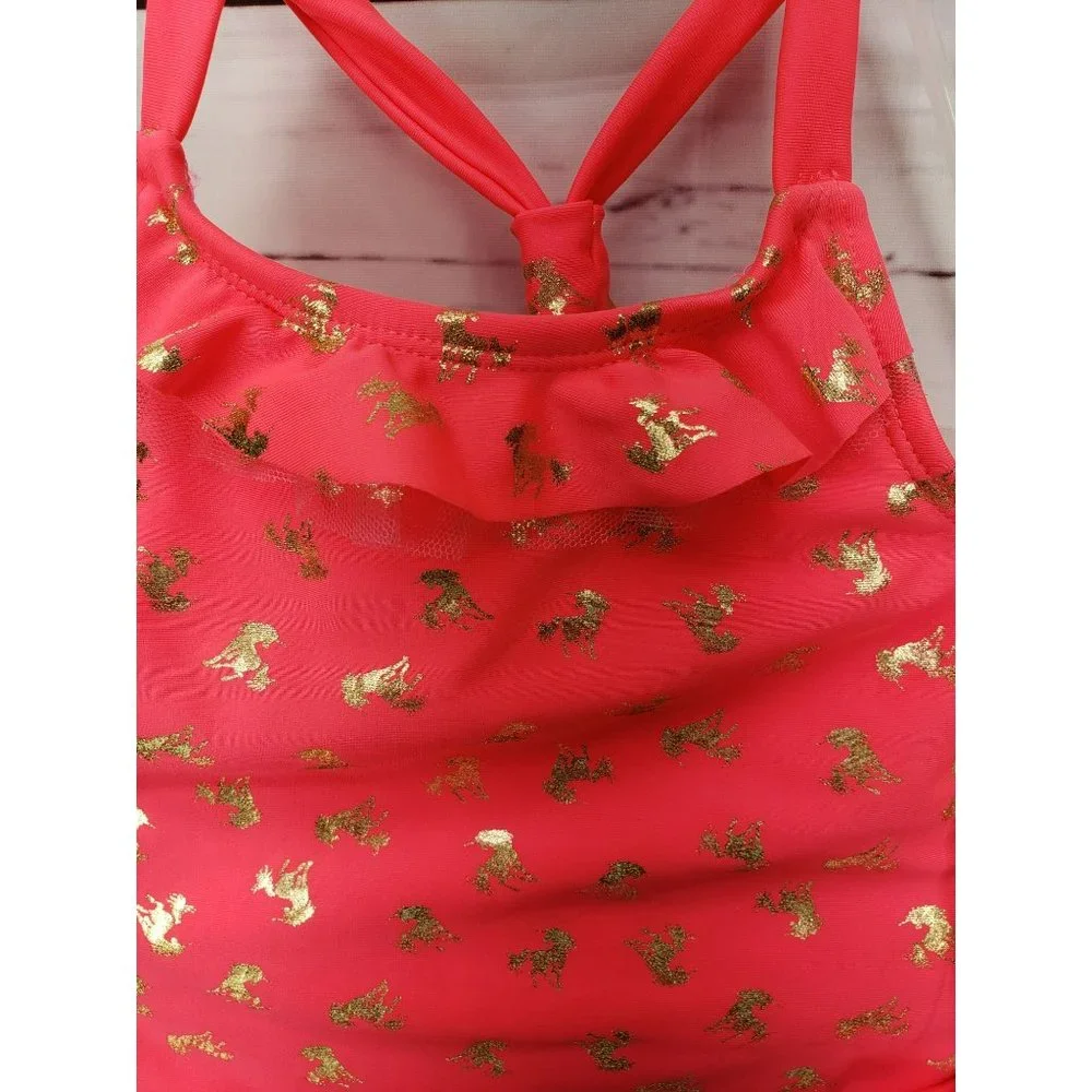 Real Love 3t Unicorn Horse HOT PINK 2 pc Tankini Swimsuit bathing‎ suit